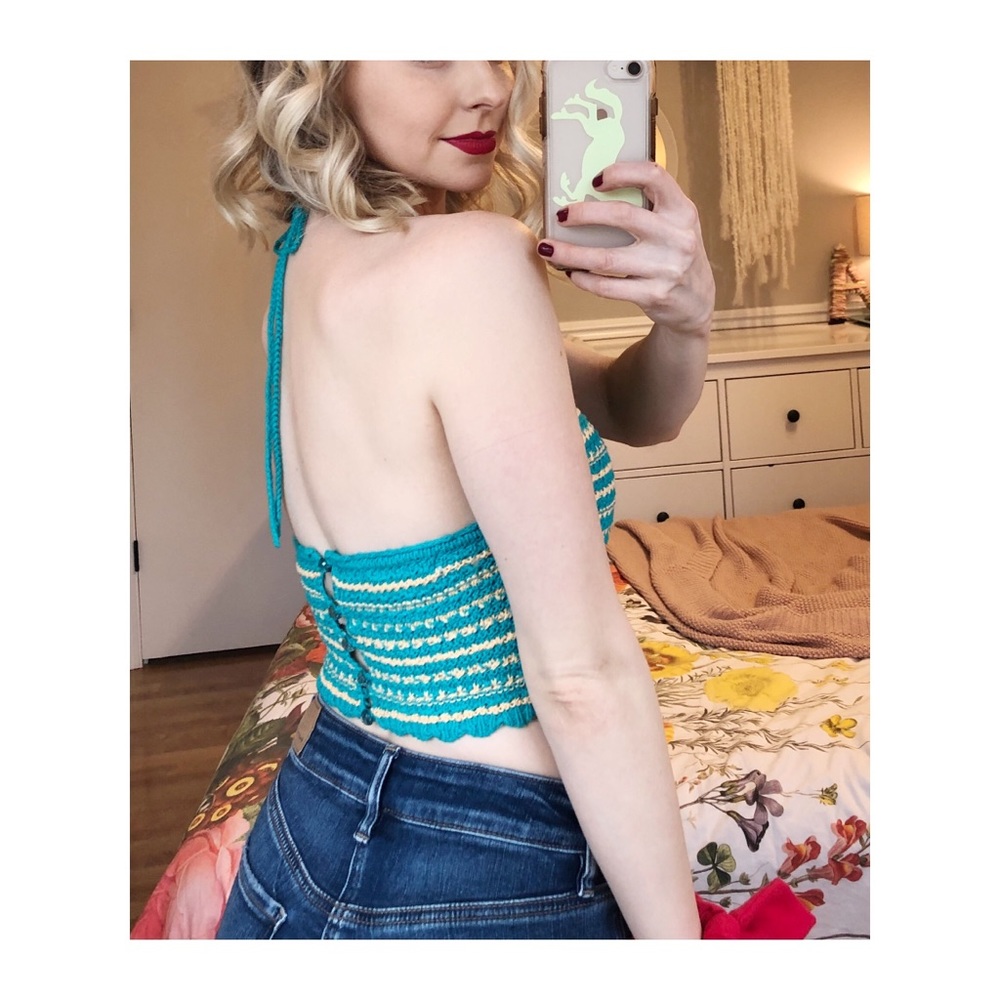 Knit festival tank crop top UO